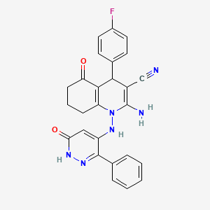 2-amino-4-(4-fluorophenyl)-5-oxo-1-[(6-oxo-3-phenyl-1,6-dihydropyridazin-4-yl)amino]-1,4,5,6,7,8-hexahydroquinoline-3-carbonitrile