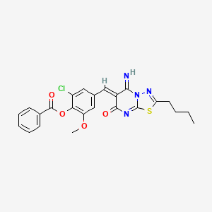 [4-[(Z)-(2-butyl-5-imino-7-oxo-[1,3,4]thiadiazolo[3,2-a]pyrimidin-6-ylidene)methyl]-2-chloro-6-methoxyphenyl] benzoate