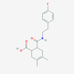 molecular formula C18H22FNO3 B5468479 6-{[2-(4-Fluorophenyl)ethyl]carbamoyl}-3,4-dimethylcyclohex-3-ene-1-carboxylic acid 