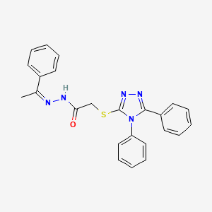 molecular formula C24H21N5OS B5468482 2-[(4,5-diphenyl-4H-1,2,4-triazol-3-yl)thio]-N'-(1-phenylethylidene)acetohydrazide 