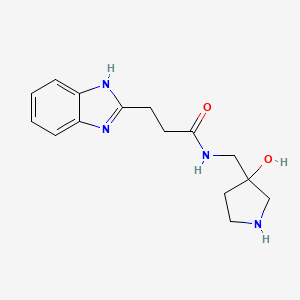 molecular formula C15H20N4O2 B5468487 3-(1H-benzimidazol-2-yl)-N-[(3-hydroxy-3-pyrrolidinyl)methyl]propanamide 