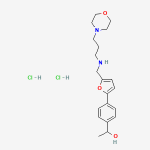 molecular formula C20H30Cl2N2O3 B5468490 1-{4-[5-({[3-(4-morpholinyl)propyl]amino}methyl)-2-furyl]phenyl}ethanol dihydrochloride 