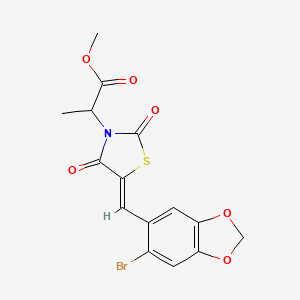 molecular formula C15H12BrNO6S B5468536 methyl 2-[(5Z)-5-[(6-bromo-1,3-benzodioxol-5-yl)methylidene]-2,4-dioxo-1,3-thiazolidin-3-yl]propanoate 