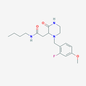 molecular formula C18H26FN3O3 B5468543 N-butyl-2-[1-(2-fluoro-4-methoxybenzyl)-3-oxo-2-piperazinyl]acetamide 