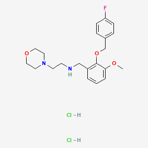 molecular formula C21H29Cl2FN2O3 B5468569 N-{2-[(4-fluorobenzyl)oxy]-3-methoxybenzyl}-2-(4-morpholinyl)ethanamine dihydrochloride 