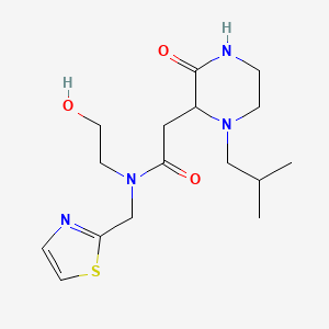 molecular formula C16H26N4O3S B5468595 N-(2-hydroxyethyl)-2-(1-isobutyl-3-oxo-2-piperazinyl)-N-(1,3-thiazol-2-ylmethyl)acetamide 