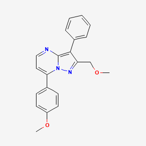 molecular formula C21H19N3O2 B5468611 2-(methoxymethyl)-7-(4-methoxyphenyl)-3-phenylpyrazolo[1,5-a]pyrimidine 