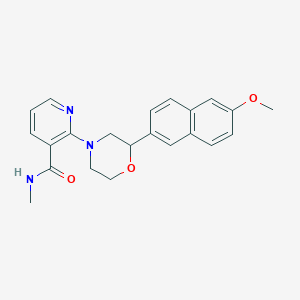 molecular formula C22H23N3O3 B5468619 2-[2-(6-methoxy-2-naphthyl)morpholin-4-yl]-N-methylnicotinamide 