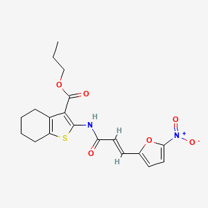 molecular formula C19H20N2O6S B5468641 propyl 2-{[3-(5-nitro-2-furyl)acryloyl]amino}-4,5,6,7-tetrahydro-1-benzothiophene-3-carboxylate 