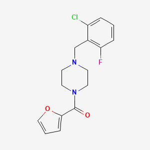 molecular formula C16H16ClFN2O2 B5468653 [4-(2-CHLORO-6-FLUOROBENZYL)PIPERAZINO](2-FURYL)METHANONE 