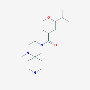 molecular formula C19H35N3O2 B5468668 4-[(2-isopropyltetrahydro-2H-pyran-4-yl)carbonyl]-1,9-dimethyl-1,4,9-triazaspiro[5.5]undecane 