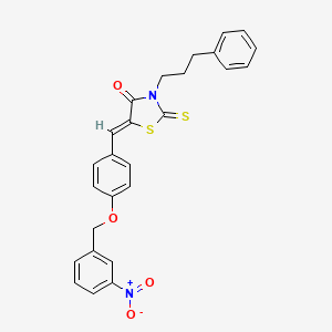 molecular formula C26H22N2O4S2 B5468684 5-{4-[(3-nitrobenzyl)oxy]benzylidene}-3-(3-phenylpropyl)-2-thioxo-1,3-thiazolidin-4-one 