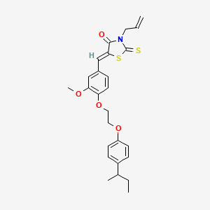 (5Z)-5-[[4-[2-(4-butan-2-ylphenoxy)ethoxy]-3-methoxyphenyl]methylidene]-3-prop-2-enyl-2-sulfanylidene-1,3-thiazolidin-4-one