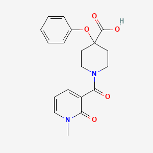 molecular formula C19H20N2O5 B5468740 1-[(1-methyl-2-oxo-1,2-dihydropyridin-3-yl)carbonyl]-4-phenoxypiperidine-4-carboxylic acid 