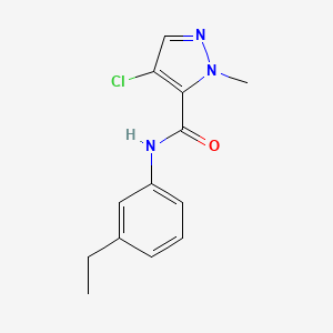 molecular formula C13H14ClN3O B5468741 4-chloro-N-(3-ethylphenyl)-1-methyl-1H-pyrazole-5-carboxamide 