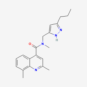 N,2,8-trimethyl-N-[(5-propyl-1H-pyrazol-3-yl)methyl]-4-quinolinecarboxamide