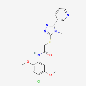 molecular formula C18H18ClN5O3S B5468786 N-(4-chloro-2,5-dimethoxyphenyl)-2-{[4-methyl-5-(3-pyridinyl)-4H-1,2,4-triazol-3-yl]thio}acetamide 