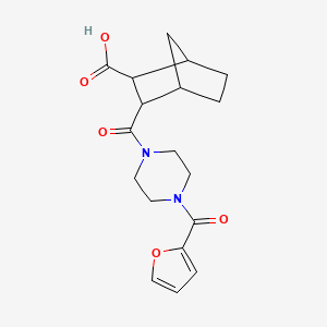 molecular formula C18H22N2O5 B5468789 3-{[4-(2-furoyl)-1-piperazinyl]carbonyl}bicyclo[2.2.1]heptane-2-carboxylic acid 