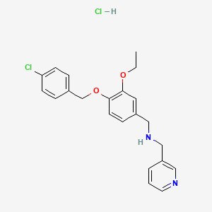 molecular formula C22H24Cl2N2O2 B5468790 {4-[(4-chlorobenzyl)oxy]-3-ethoxybenzyl}(3-pyridinylmethyl)amine hydrochloride 