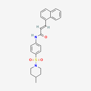 molecular formula C25H26N2O3S B5468794 N-{4-[(4-methyl-1-piperidinyl)sulfonyl]phenyl}-3-(1-naphthyl)acrylamide 