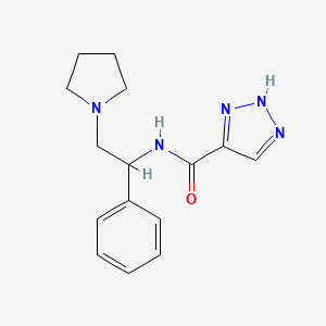 molecular formula C15H19N5O B5468804 N-[1-phenyl-2-(1-pyrrolidinyl)ethyl]-1H-1,2,3-triazole-5-carboxamide 