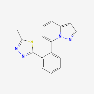 molecular formula C16H12N4S B5468837 7-[2-(5-methyl-1,3,4-thiadiazol-2-yl)phenyl]pyrazolo[1,5-a]pyridine 