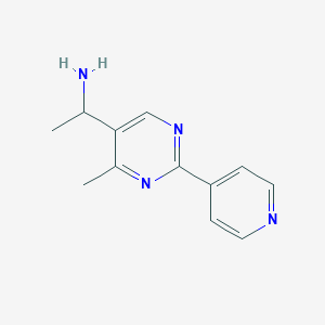 molecular formula C12H14N4 B5468845 {1-[4-methyl-2-(4-pyridinyl)-5-pyrimidinyl]ethyl}amine hydrochloride 