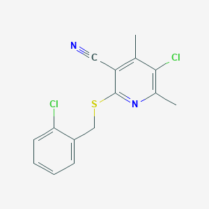 molecular formula C15H12Cl2N2S B5468858 5-chloro-2-[(2-chlorobenzyl)thio]-4,6-dimethylnicotinonitrile 