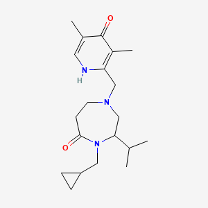 molecular formula C20H31N3O2 B5468870 4-(cyclopropylmethyl)-1-[(3,5-dimethyl-4-oxo-1,4-dihydropyridin-2-yl)methyl]-3-isopropyl-1,4-diazepan-5-one 