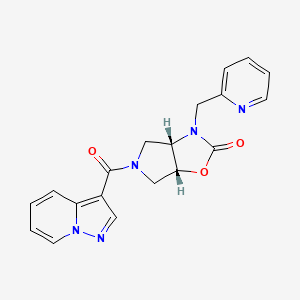 molecular formula C19H17N5O3 B5468890 (3aS*,6aR*)-5-(pyrazolo[1,5-a]pyridin-3-ylcarbonyl)-3-(pyridin-2-ylmethyl)hexahydro-2H-pyrrolo[3,4-d][1,3]oxazol-2-one 