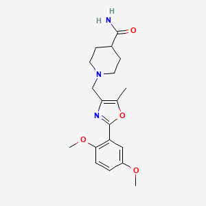 1-{[2-(2,5-dimethoxyphenyl)-5-methyl-1,3-oxazol-4-yl]methyl}piperidine-4-carboxamide