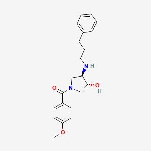 molecular formula C21H26N2O3 B5468977 (3R*,4R*)-1-(4-methoxybenzoyl)-4-[(3-phenylpropyl)amino]-3-pyrrolidinol 