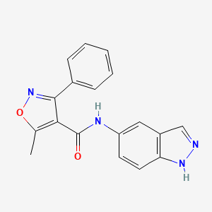 molecular formula C18H14N4O2 B5468987 N-(1H-indazol-5-yl)-5-methyl-3-phenyl-1,2-oxazole-4-carboxamide 