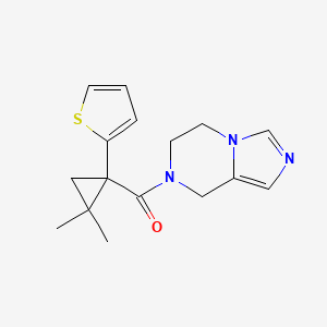 molecular formula C16H19N3OS B5468989 7-{[2,2-dimethyl-1-(2-thienyl)cyclopropyl]carbonyl}-5,6,7,8-tetrahydroimidazo[1,5-a]pyrazine 