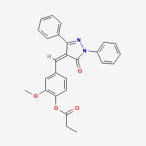 [2-methoxy-4-[(Z)-(5-oxo-1,3-diphenylpyrazol-4-ylidene)methyl]phenyl] propanoate