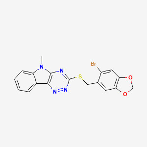 (6-BROMO-1,3-BENZODIOXOL-5-YL)METHYL (5-METHYL-5H-[1,2,4]TRIAZINO[5,6-B]INDOL-3-YL) SULFIDE