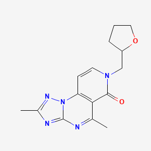 molecular formula C15H17N5O2 B5469025 2,5-dimethyl-7-(tetrahydro-2-furanylmethyl)pyrido[3,4-e][1,2,4]triazolo[1,5-a]pyrimidin-6(7H)-one 