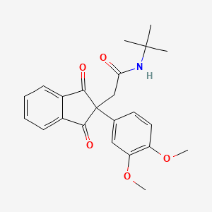 N-(tert-butyl)-2-[2-(3,4-dimethoxyphenyl)-1,3-dioxo-2,3-dihydro-1H-inden-2-yl]acetamide