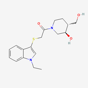 molecular formula C18H24N2O3S B5469092 2-(1-ethylindol-3-yl)sulfanyl-1-[(3R,4R)-3-hydroxy-4-(hydroxymethyl)piperidin-1-yl]ethanone 