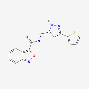 molecular formula C17H14N4O2S B5469103 N-methyl-N-{[3-(2-thienyl)-1H-pyrazol-5-yl]methyl}-2,1-benzisoxazole-3-carboxamide 