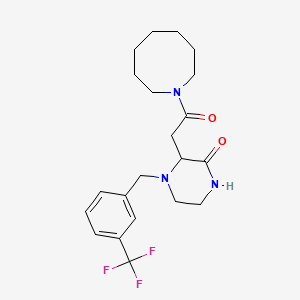 3-[2-(Azocan-1-yl)-2-oxoethyl]-4-[[3-(trifluoromethyl)phenyl]methyl]piperazin-2-one