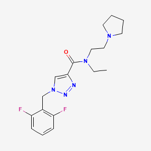 molecular formula C18H23F2N5O B5469157 1-(2,6-difluorobenzyl)-N-ethyl-N-[2-(1-pyrrolidinyl)ethyl]-1H-1,2,3-triazole-4-carboxamide 