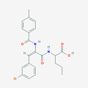 2-[[(E)-3-(3-bromophenyl)-2-[(4-methylbenzoyl)amino]prop-2-enoyl]amino]pentanoic acid