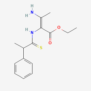 ethyl (2Z)-3-amino-2-[(2-phenylpropanethioyl)amino]but-2-enoate