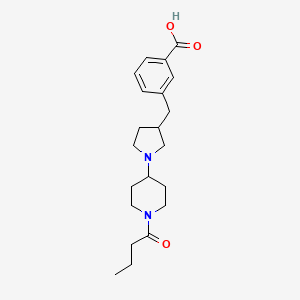 molecular formula C21H30N2O3 B5469193 3-{[1-(1-butyrylpiperidin-4-yl)pyrrolidin-3-yl]methyl}benzoic acid 