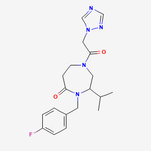 4-(4-fluorobenzyl)-3-isopropyl-1-(1H-1,2,4-triazol-1-ylacetyl)-1,4-diazepan-5-one