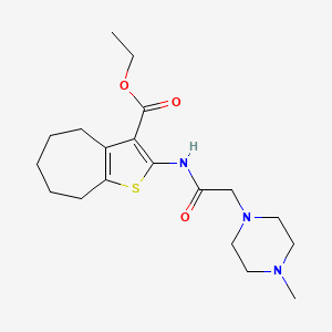 ethyl 2-{[(4-methyl-1-piperazinyl)acetyl]amino}-5,6,7,8-tetrahydro-4H-cyclohepta[b]thiophene-3-carboxylate