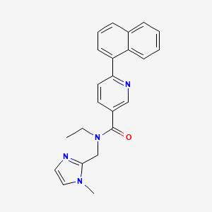 molecular formula C23H22N4O B5469210 N-ethyl-N-[(1-methyl-1H-imidazol-2-yl)methyl]-6-(1-naphthyl)nicotinamide 