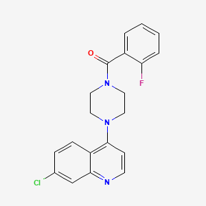 molecular formula C20H17ClFN3O B5469227 7-chloro-4-[4-(2-fluorobenzoyl)-1-piperazinyl]quinoline 