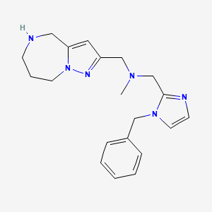 molecular formula C20H26N6 B5469231 1-(1-benzyl-1H-imidazol-2-yl)-N-methyl-N-(5,6,7,8-tetrahydro-4H-pyrazolo[1,5-a][1,4]diazepin-2-ylmethyl)methanamine 